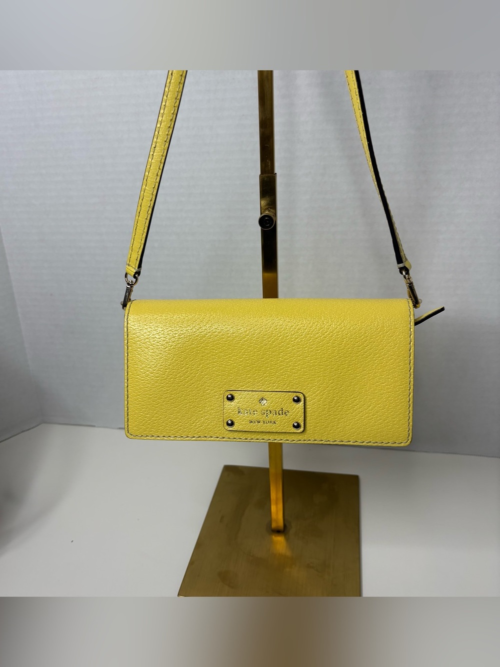 Kate Spade Wellesley Canary Yellow Pebbled Leather Crossbody Bag